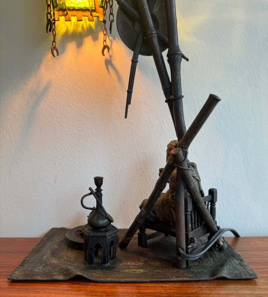 Bergman - Lampe Orientaliste En Bronze  -photo-1