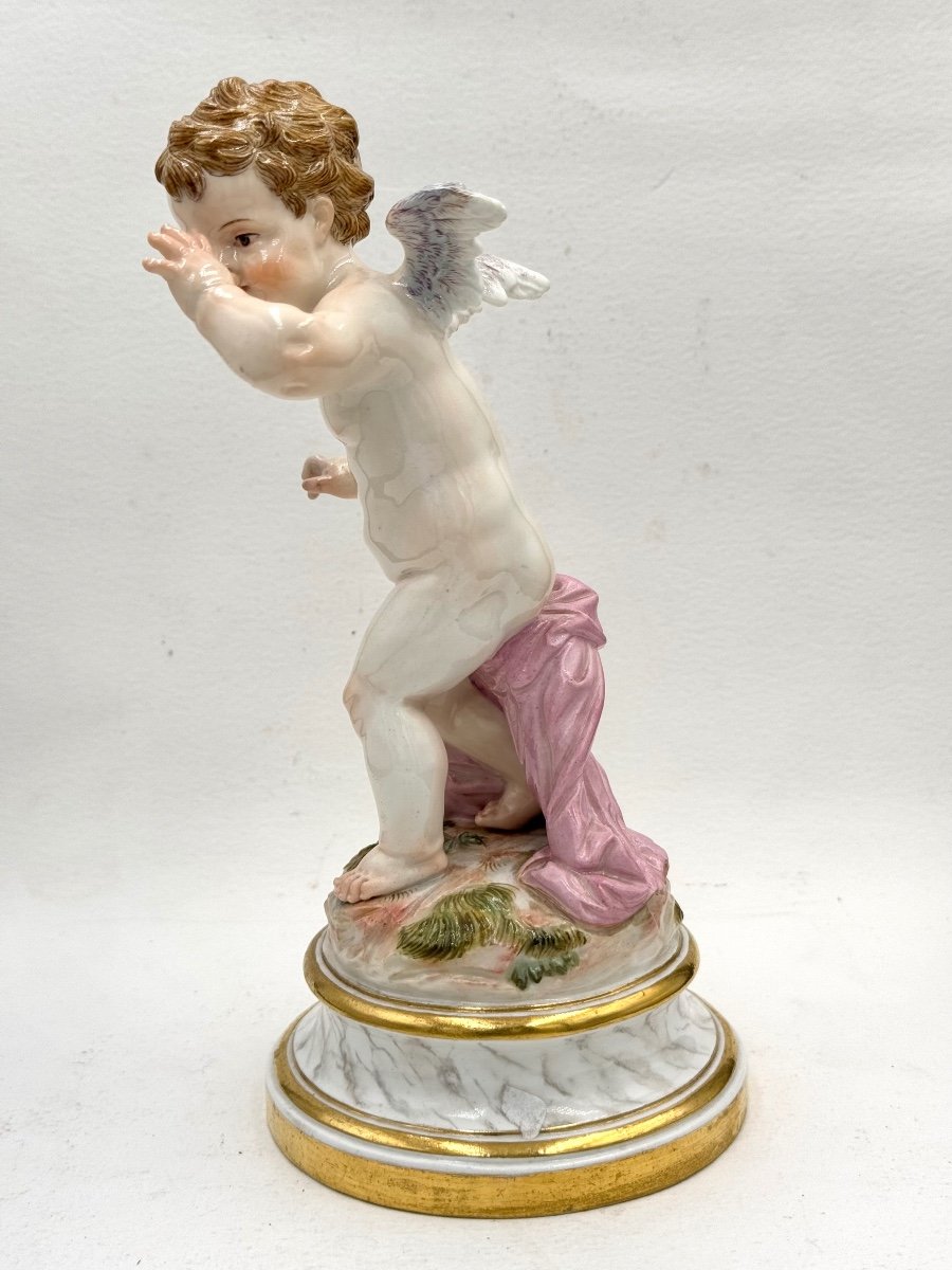 Meissen - Porcelain Figurine Cupid Turning His Nose-photo-2