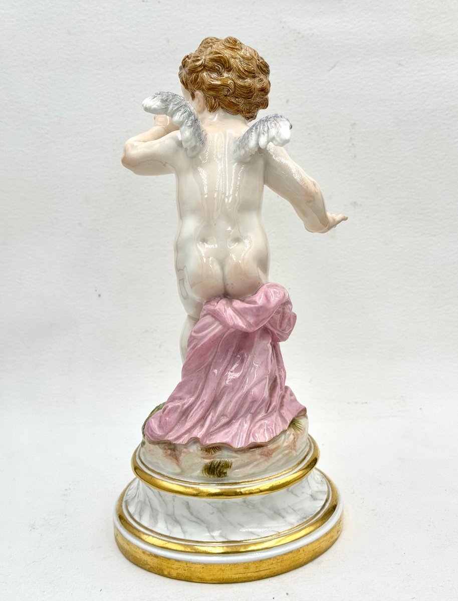 Meissen - Porcelain Figurine Cupid Turning His Nose-photo-3