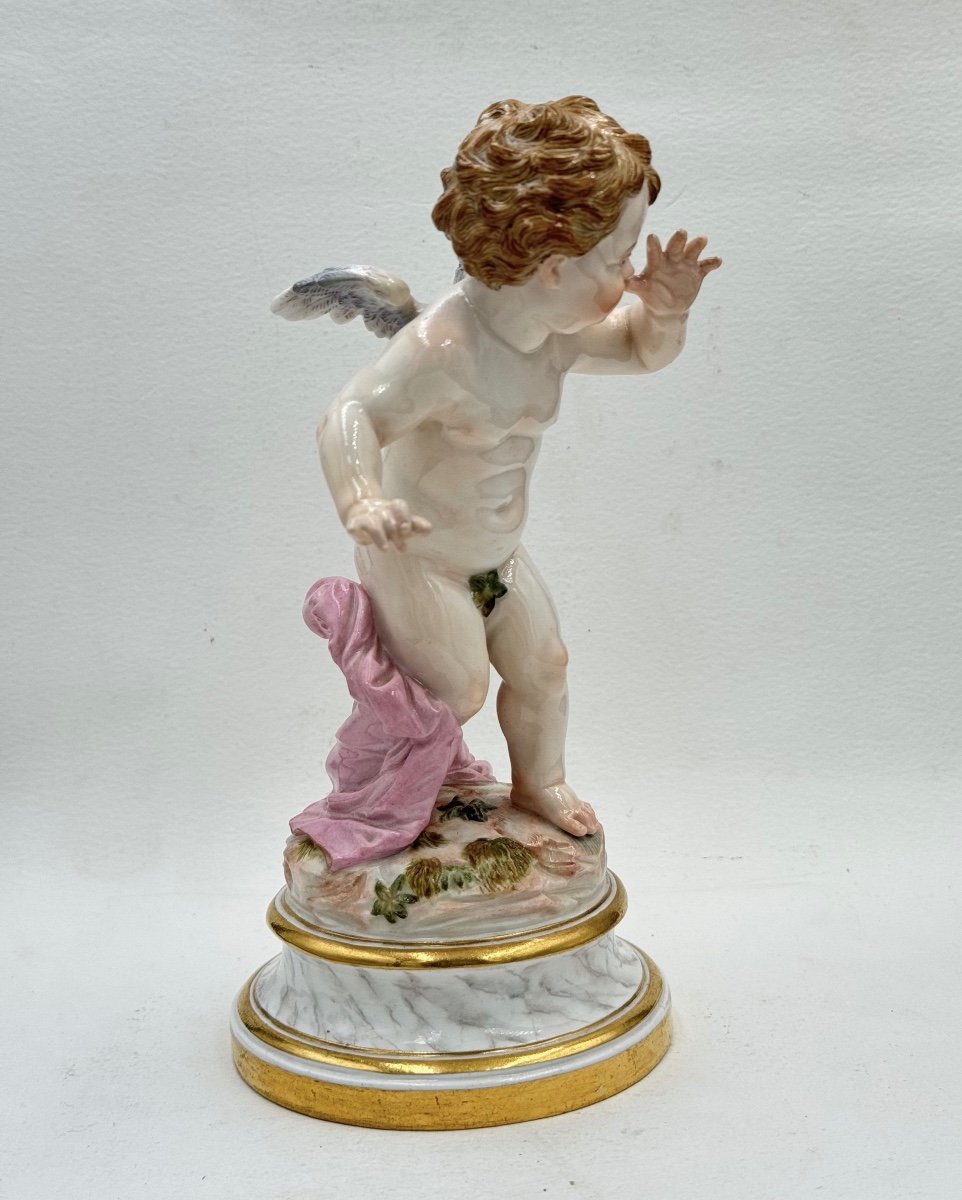 Meissen - Porcelain Figurine Cupid Turning His Nose-photo-4