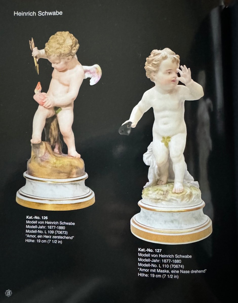 Meissen - Porcelain Figurine Cupid Turning His Nose-photo-5