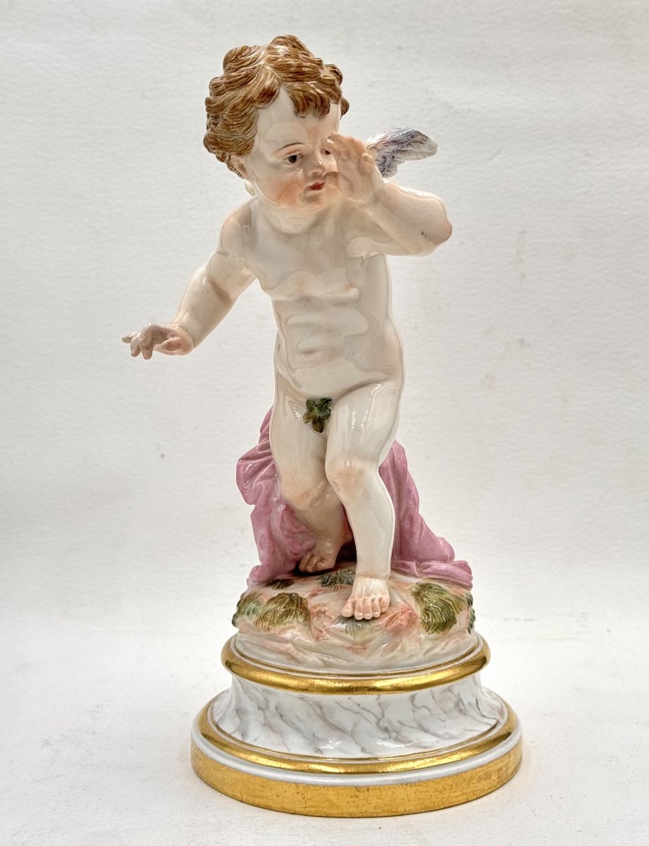 Meissen - Porcelain Figurine Cupid Turning His Nose