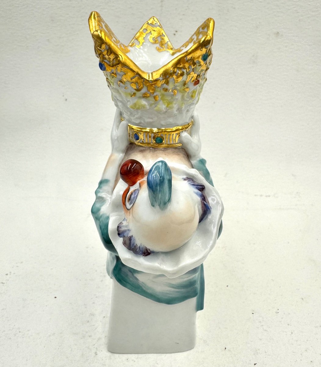 Meissen - Clown Figurine, Crown On Stomach By Jörg Danielczyk-photo-2