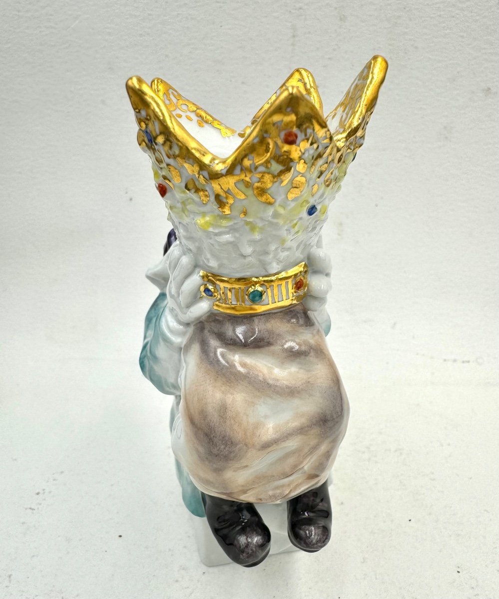 Meissen - Figurine Clown, Couronne Sur Le Ventre Par Jörg Danielczyk-photo-4