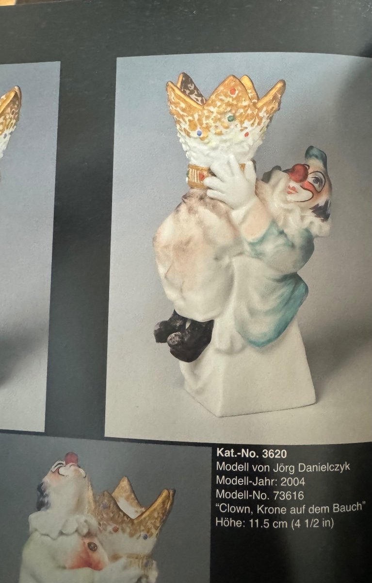 Meissen - Figurine Clown, Couronne Sur Le Ventre Par Jörg Danielczyk-photo-3