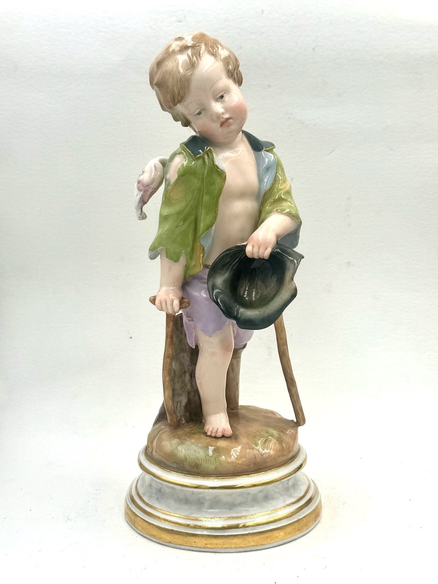 Meissen, Porcelain Figure Cupid As A Beggar 