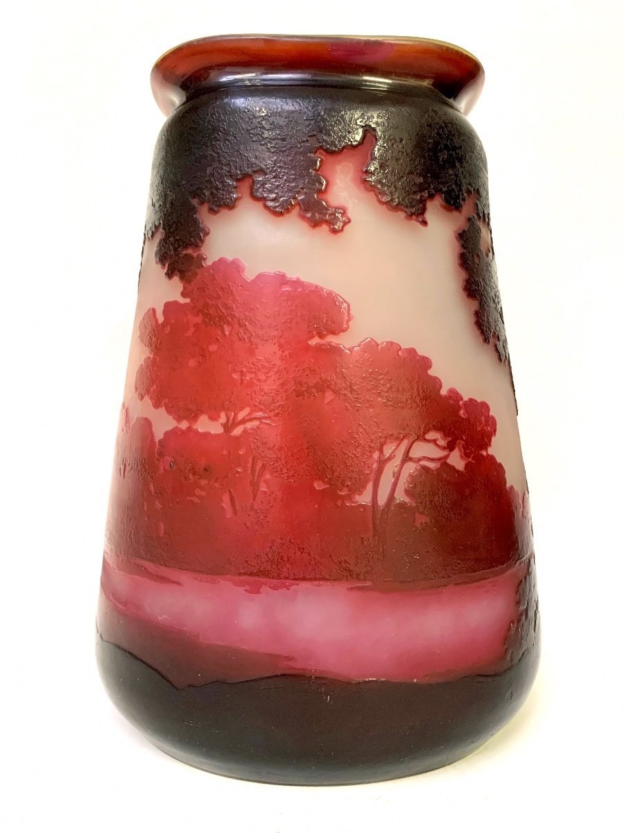 Gallé, Vase With Lake Landscape Decor -photo-2