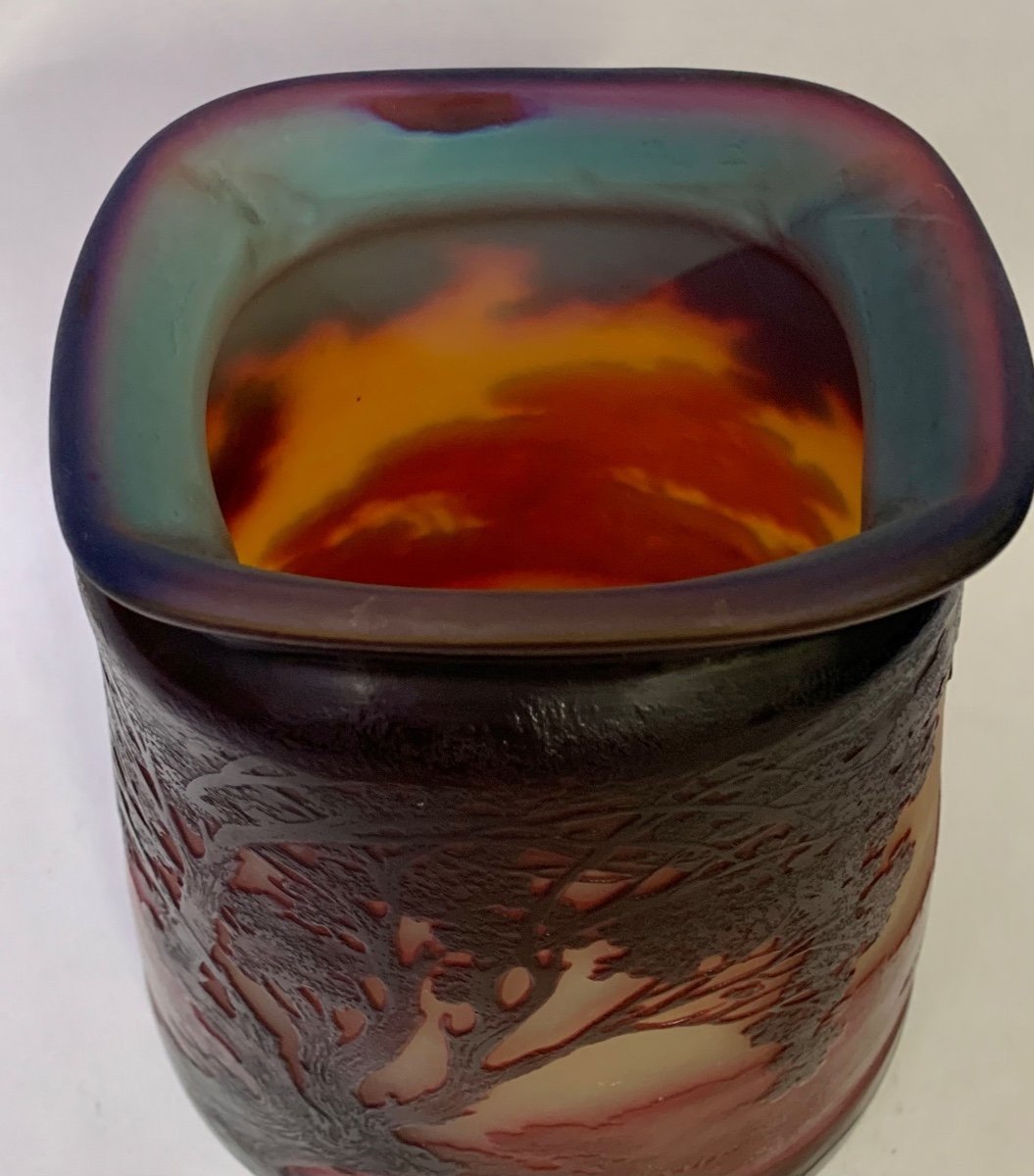 Gallé, Vase With Lake Landscape Decor -photo-4
