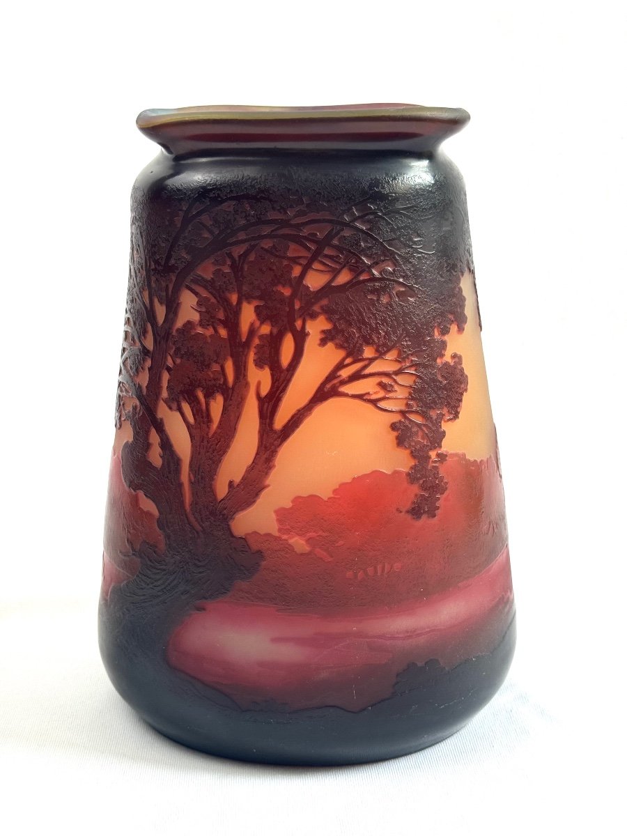 Gallé, Vase With Lake Landscape Decor -photo-6