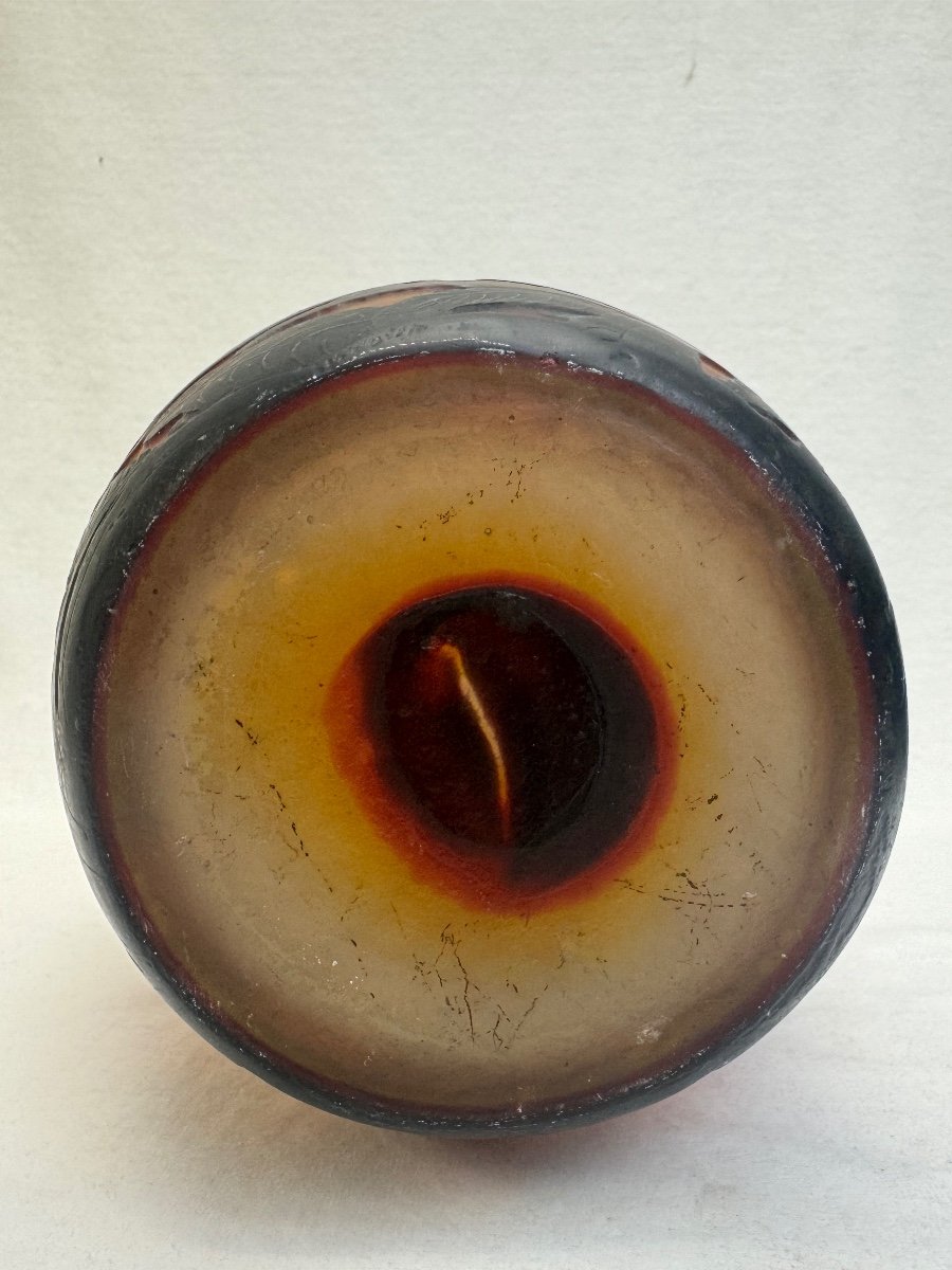 Muller Frères Lunéville - Vase à Décor Des  Azalées-photo-4