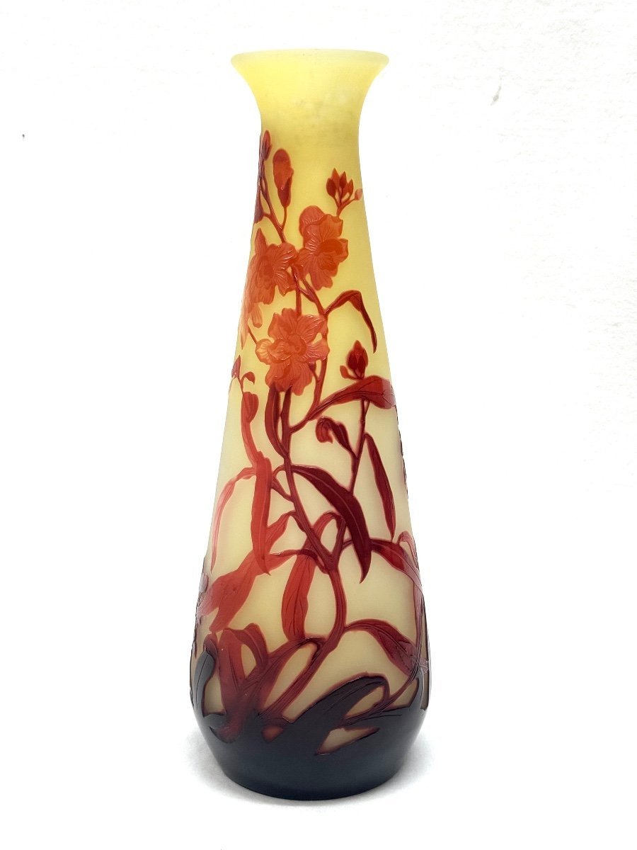 Gallé - Vase à Décor Des Fleurs Rouges -photo-6