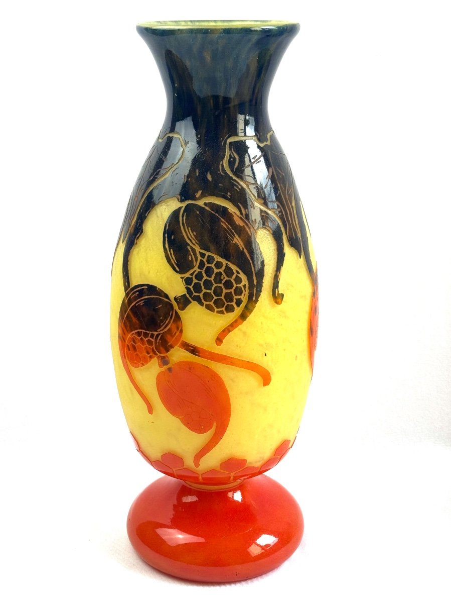 Le Verre Français -schneider-  Grand Vase  Houblon-photo-3