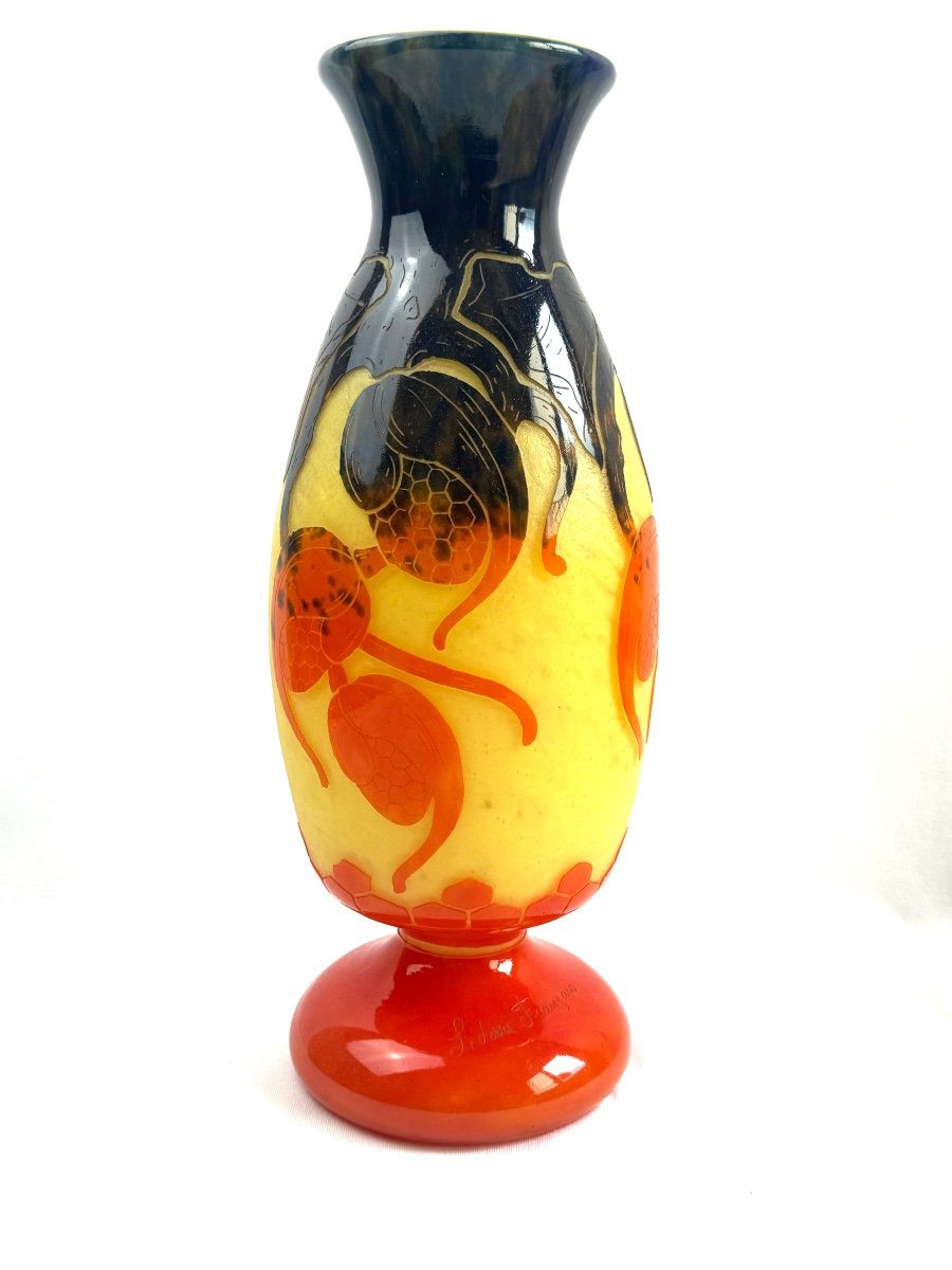 Le Verre Français -schneider-  Grand Vase  Houblon-photo-4