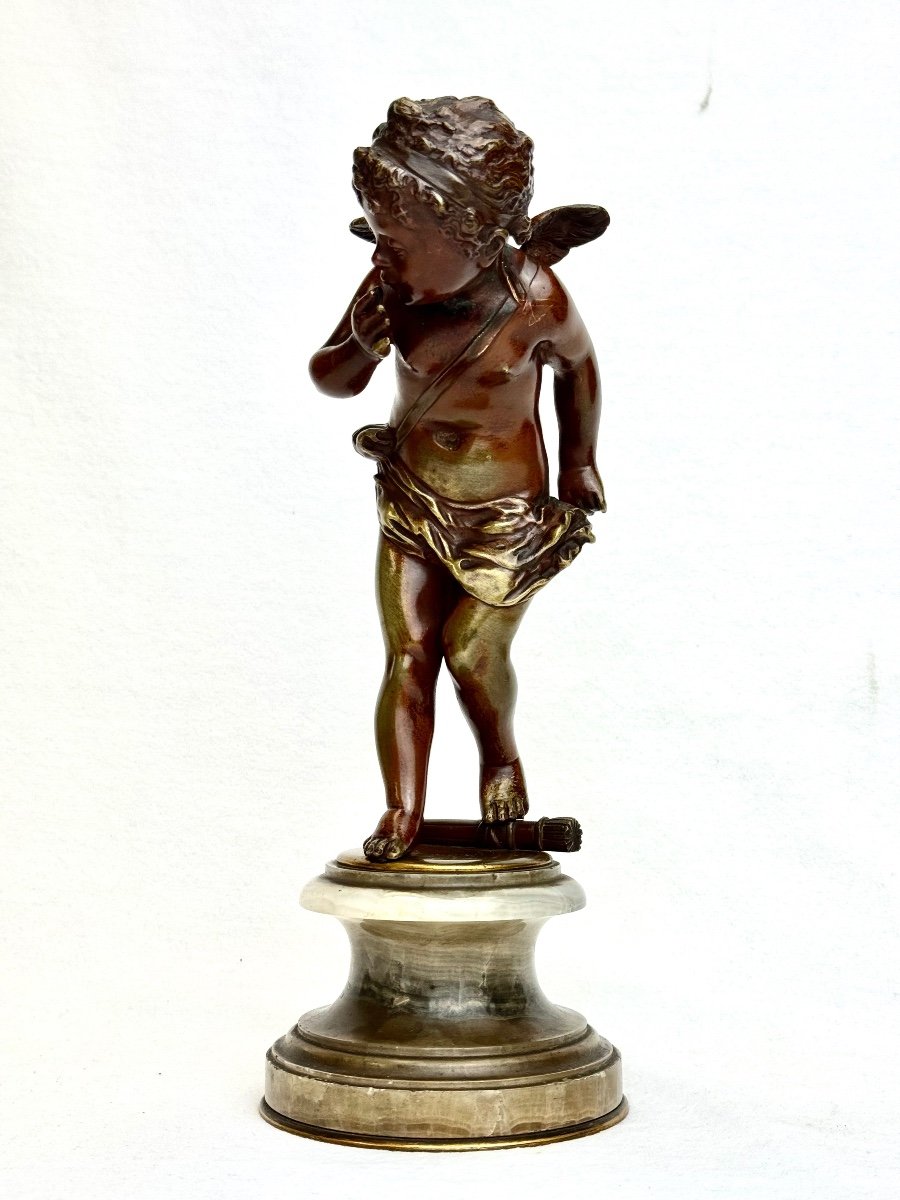 Sculpture En Bronze du XIXème  - Cupidon -photo-2
