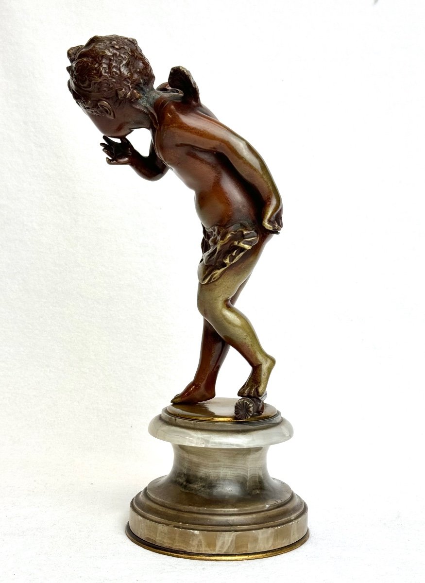 19th Century Cupid Bronze Sculpture-photo-4