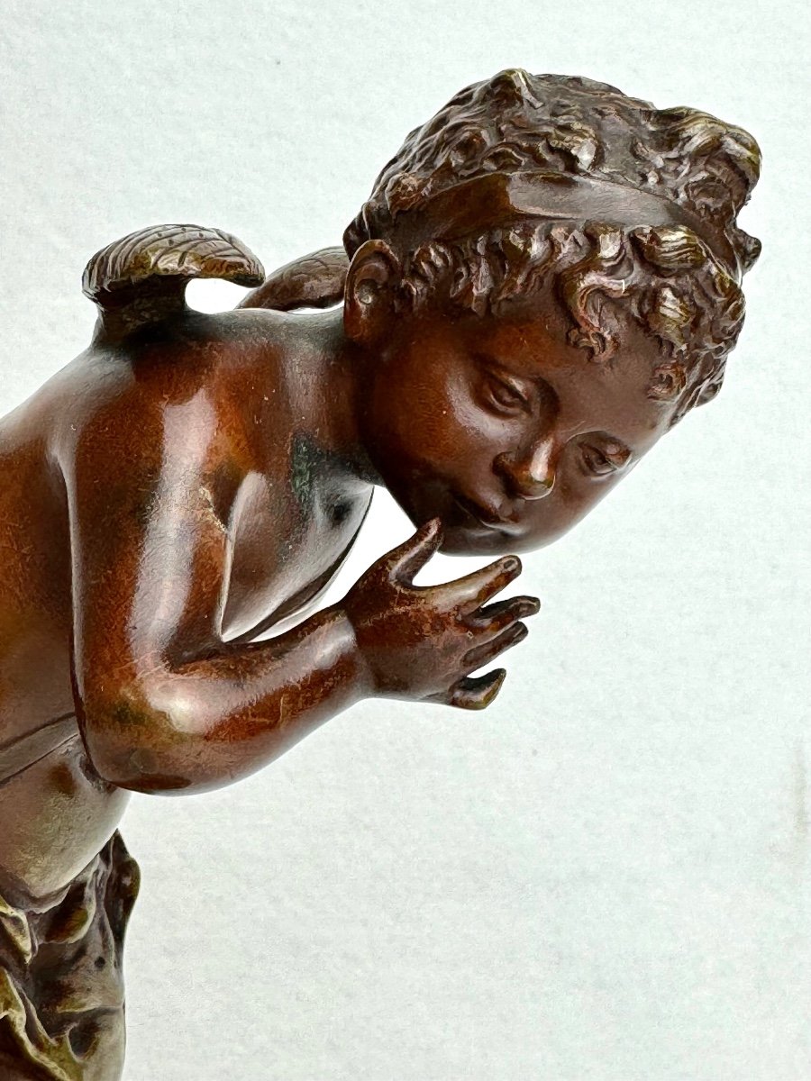 Sculpture En Bronze du XIXème  - Cupidon -photo-1