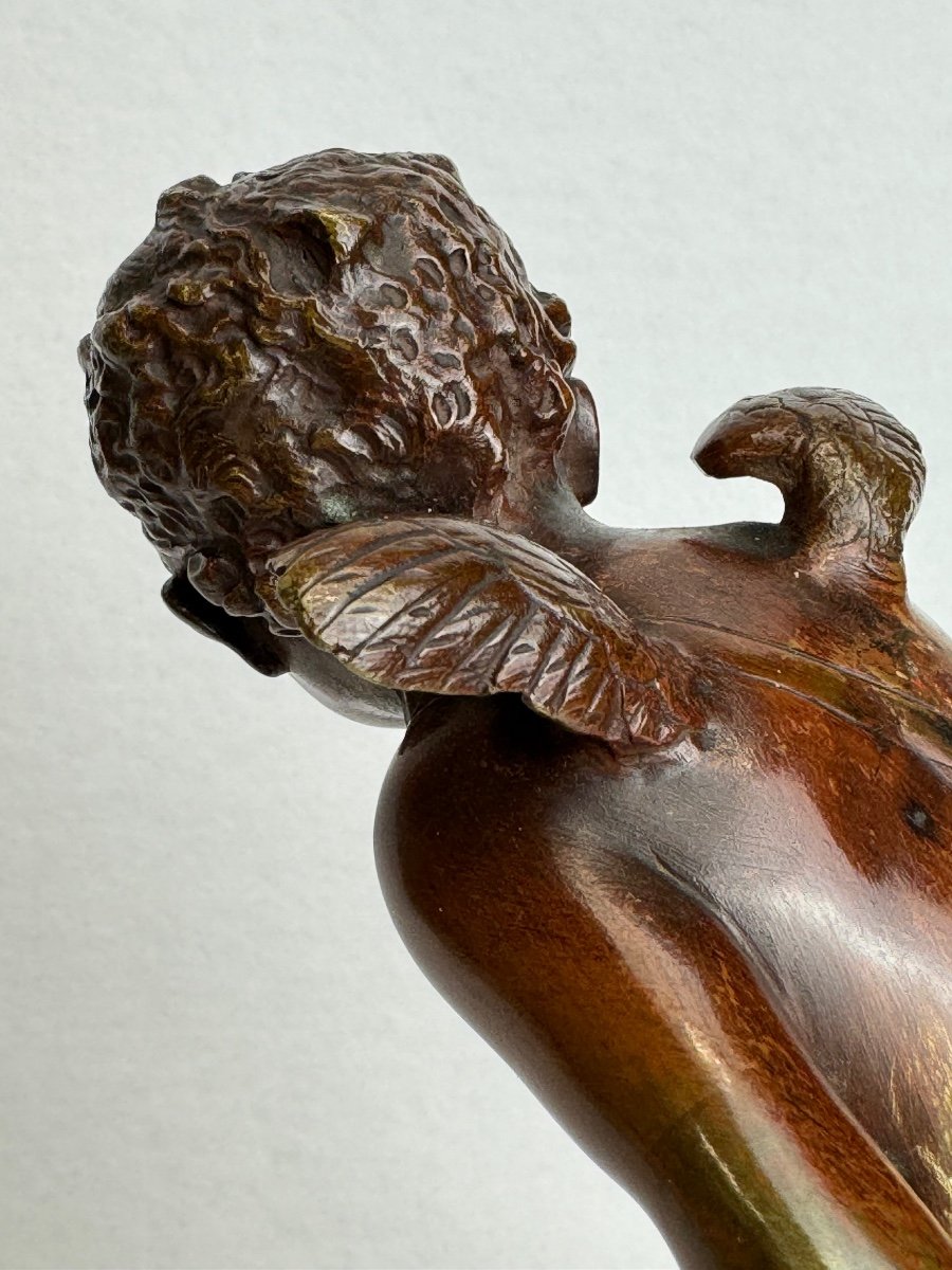 19th Century Cupid Bronze Sculpture-photo-2