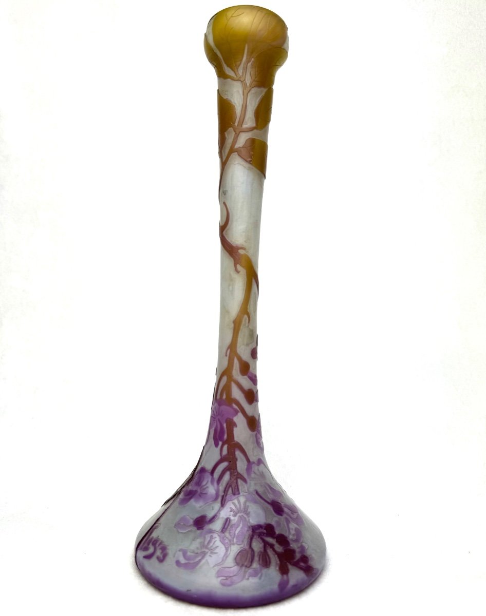 Legras, Vase Decorated With Wisteria -photo-2