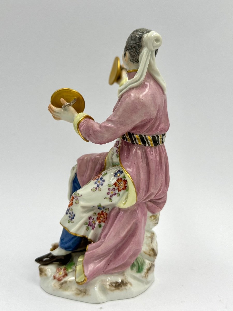 Meissen - Figurine En Porcelain D’une Femme Japonaise Jouant Cymbales-photo-7