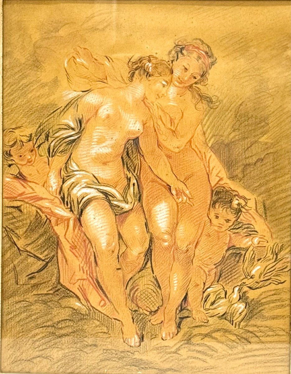 École Française Du XIXème - Deux Nymphes-photo-7