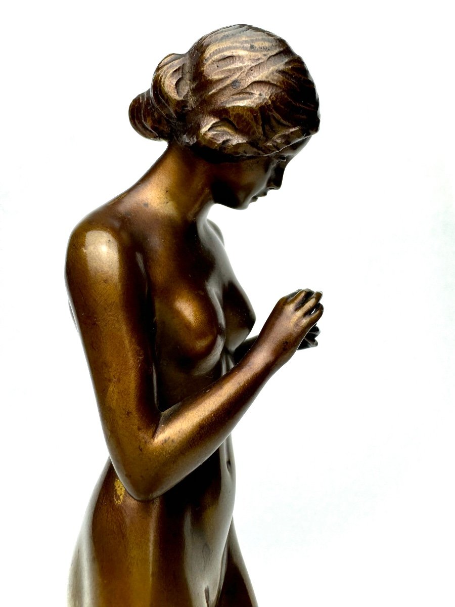 L. Eisenberger - Sculpture En Bronze Femme Nue -photo-2