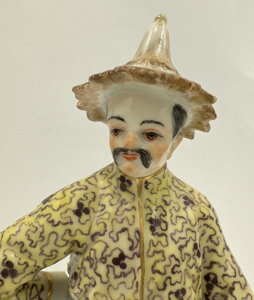 Meissen Japanese Porcelain Figurine With Flower Pot-photo-2