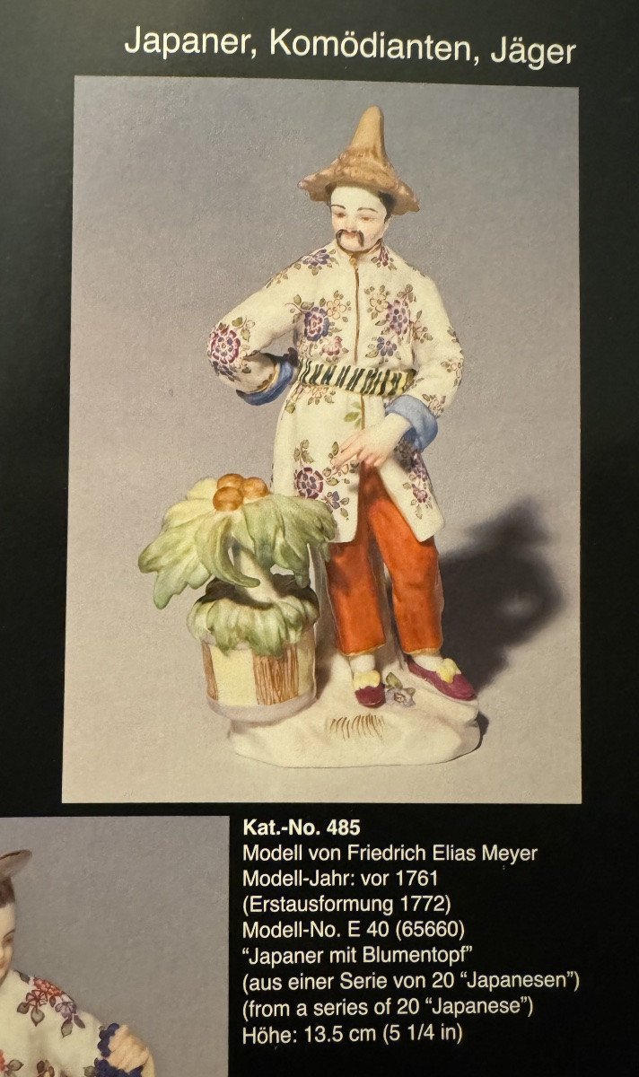 Meissen Japanese Porcelain Figurine With Flower Pot-photo-5
