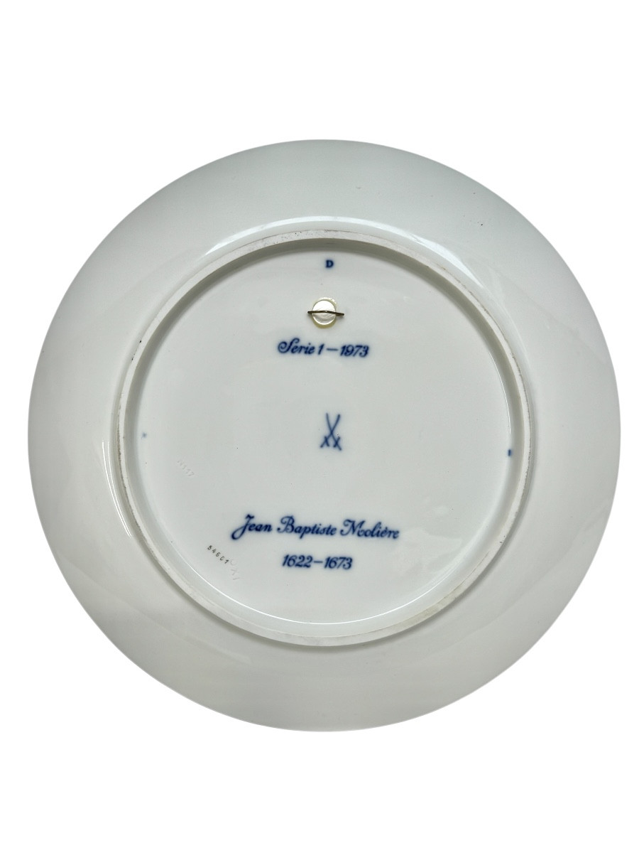 Meissen - Porcelain Plate Portrait Of Molière-photo-2