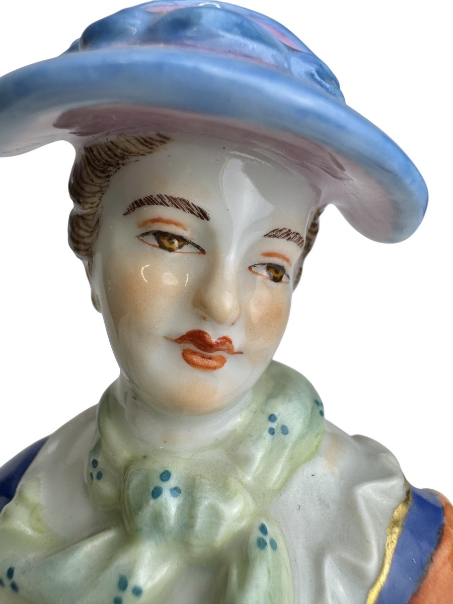 Meissen - Figure En Porcelaine Bergère Avec Cage à Oiseaux-photo-2