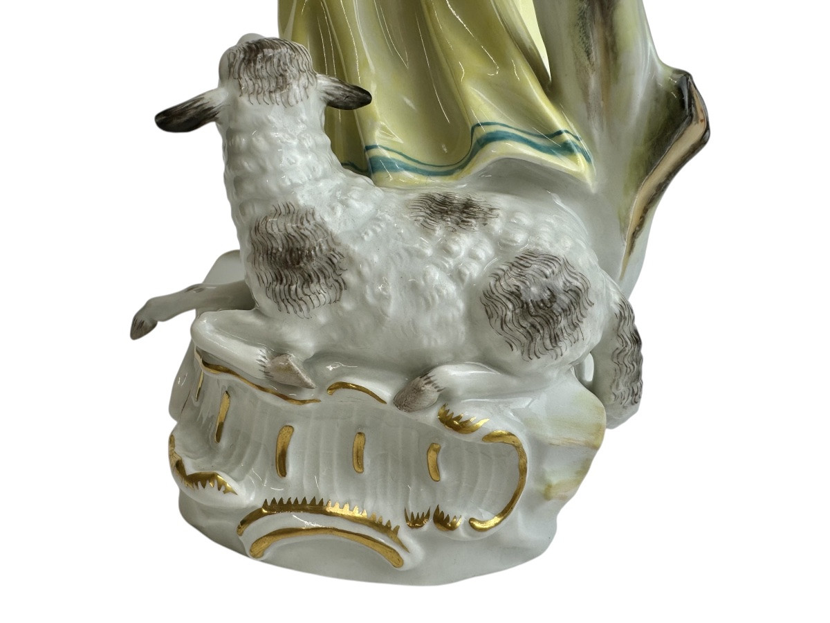 Meissen - Figure En Porcelaine Bergère Avec Cage à Oiseaux-photo-5