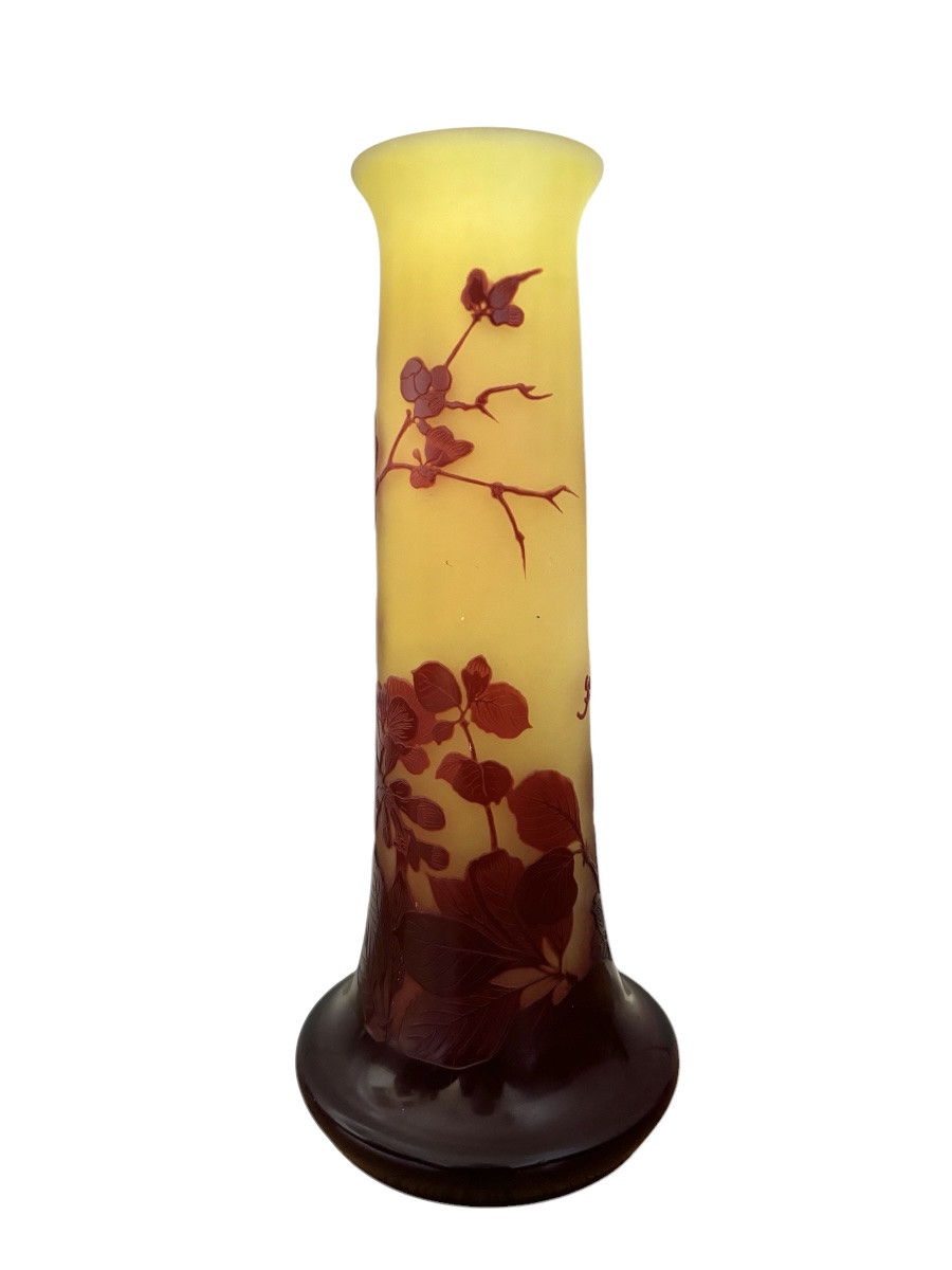 Gallé - Vase With Japanese Apple Blossom Decor-photo-1