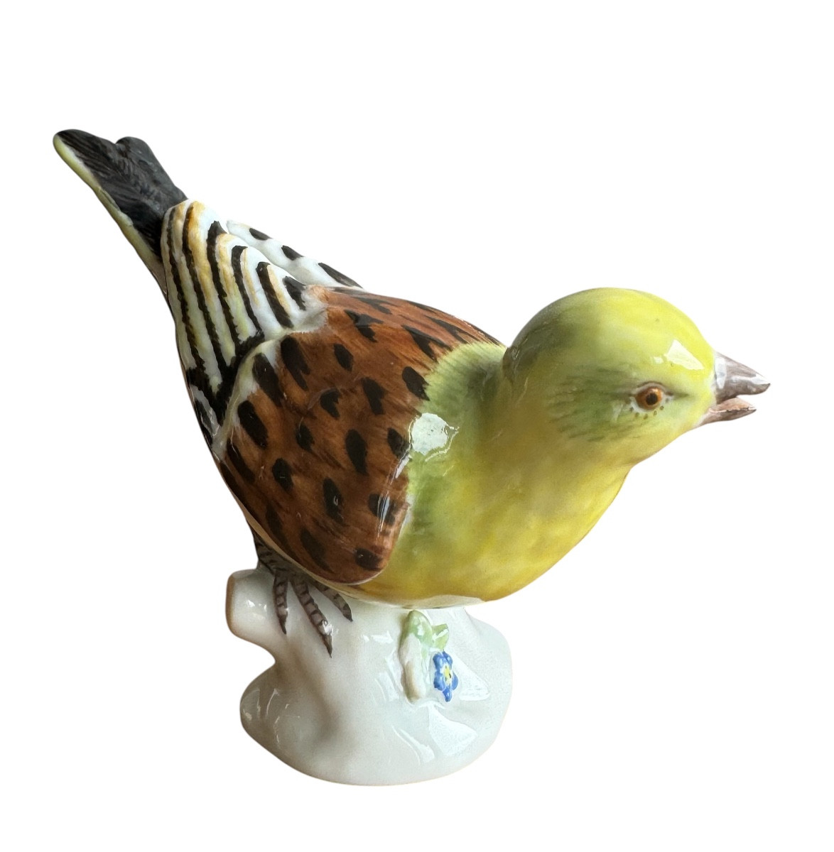 Meissen - Miniature Porcelain Figure Of A Yellowhammer