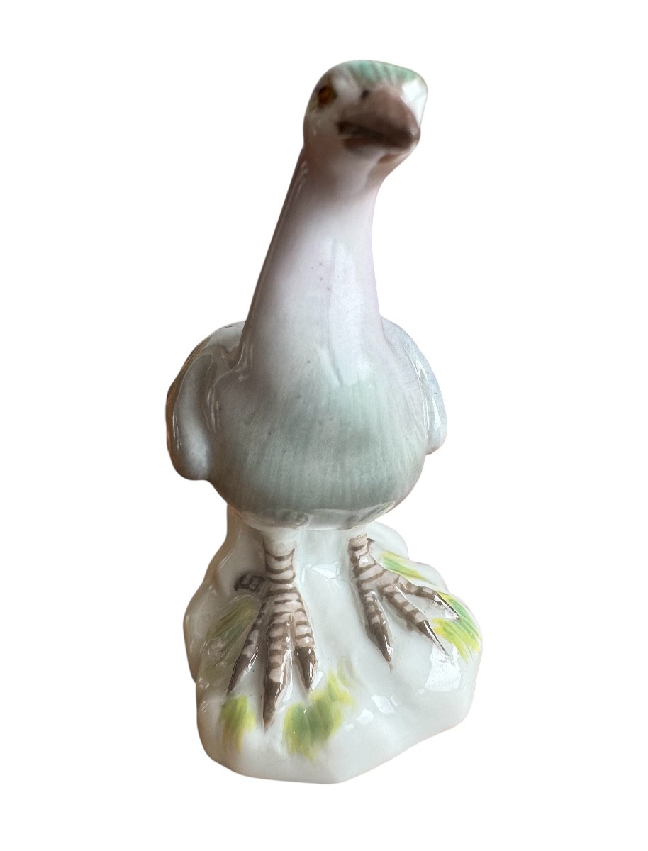 Meissen - Miniature Porcelain Figure Of A Peacock-photo-3