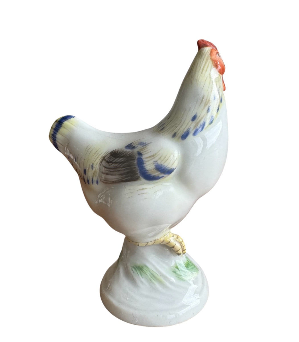 Meissen - Miniature Porcelain Figure Of A Hen-photo-4