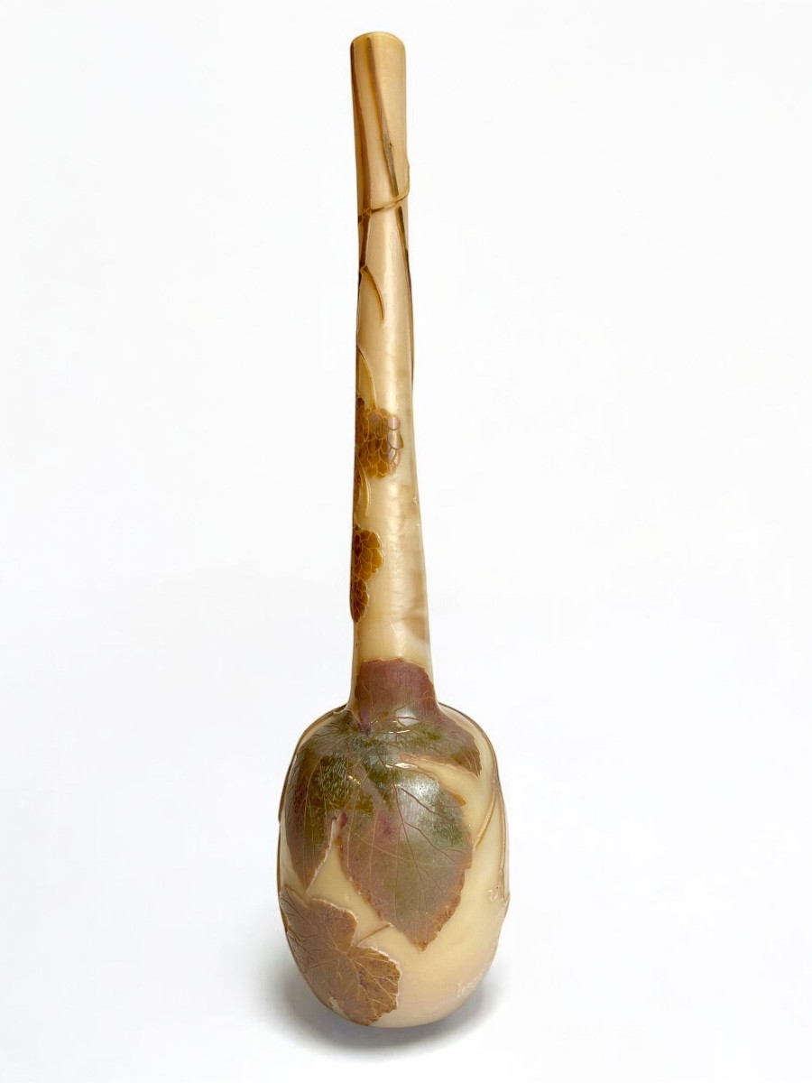 Legras Saint Denis Vase Decorated With Hops -photo-2