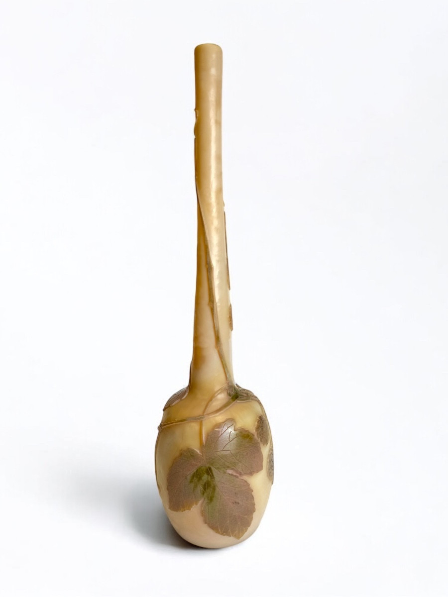 Legras Saint Denis Vase Decorated With Hops -photo-4