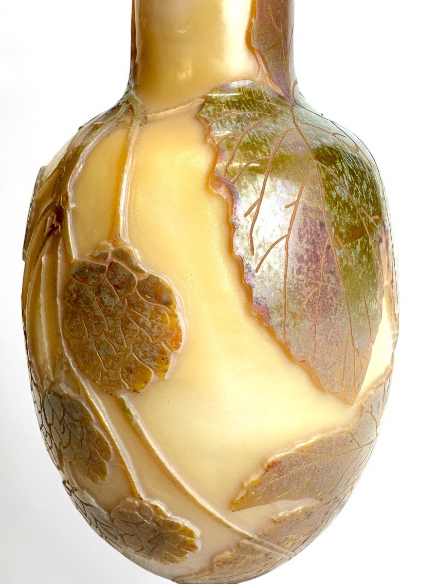 Legras Saint Denis Vase Decorated With Hops -photo-2