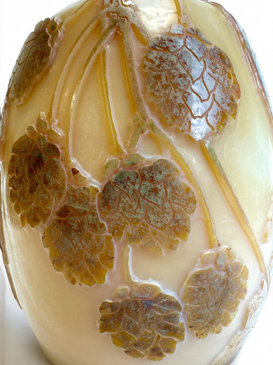 Legras Saint Denis Vase Decorated With Hops -photo-4