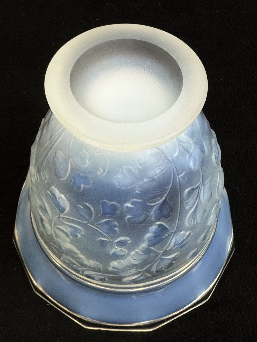 Etling - Opalescent Glass Vase With Maidenhair Fern Decor-photo-6