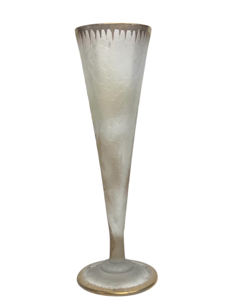 Montjoye - Legras Cornet Vase With Sunflower Decor-photo-3