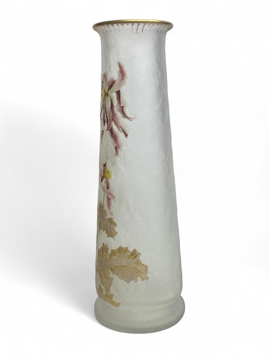 Legras - Montjoye - Vase With Chrysanthemum Decoration-photo-1