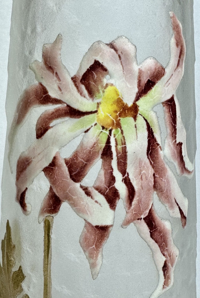 Legras - Montjoye - Vase With Chrysanthemum Decoration-photo-8