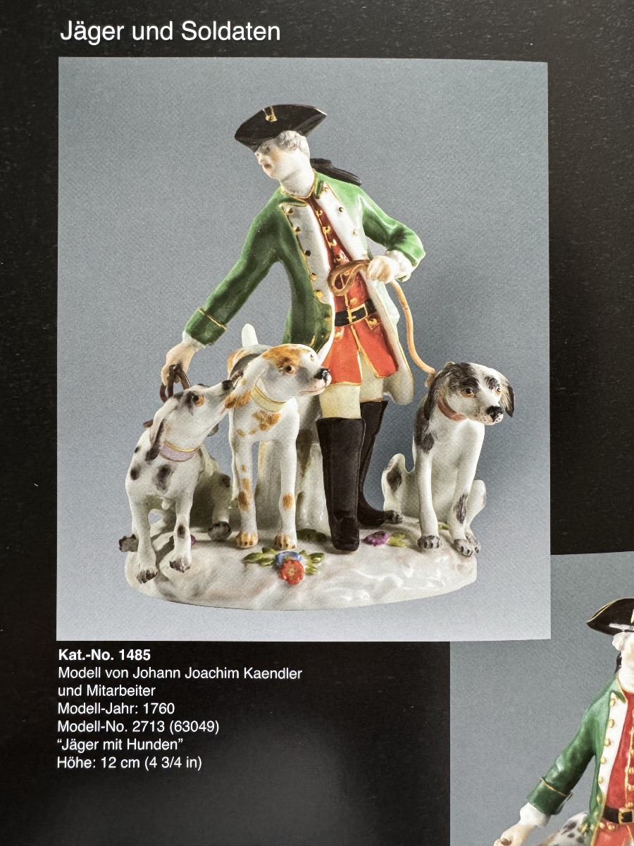 Meissen - Groupe En Porcelaine Chasseur Et Ses Chiens-photo-7