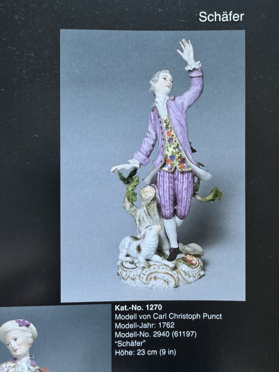 Meissen - Shepherd And Sheep Porcelain Group -photo-6