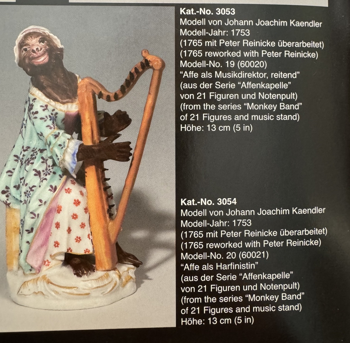 Meissen Porcelain Figure - Monkey As Harpist The Monkey Orchestra-photo-5