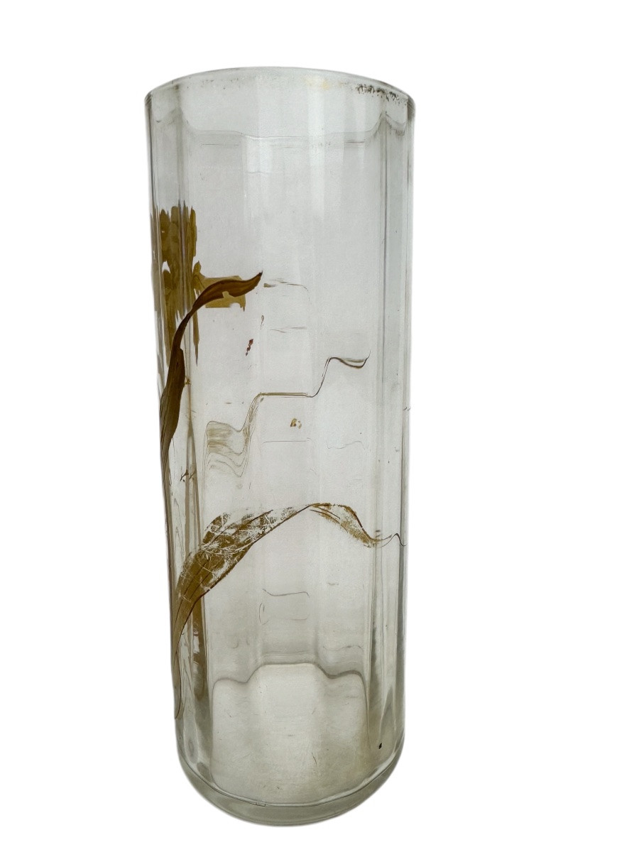 Baccarat - Vase With Gold Painted Flower Decor-photo-1