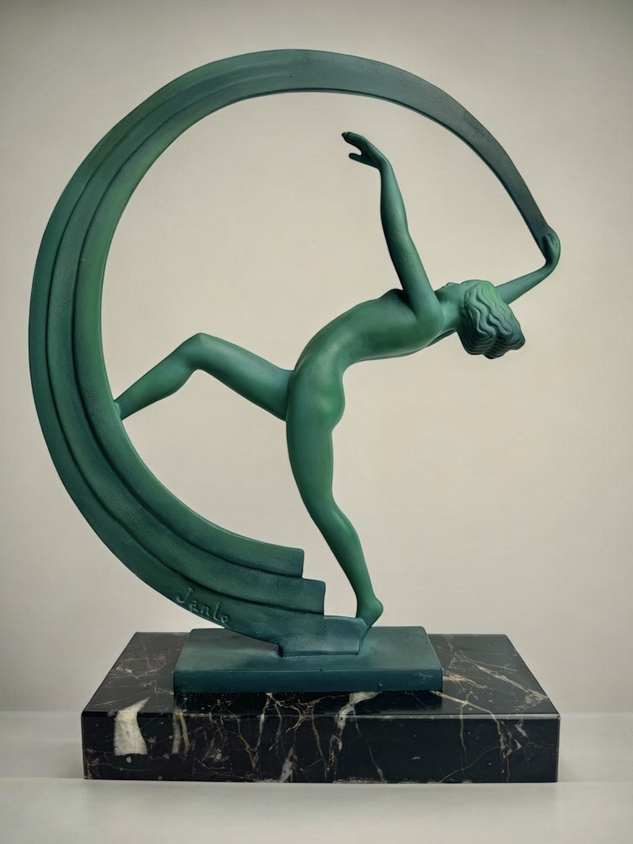 Janle - Max Le Verrier - Sculpture art déco Bacchanale -photo-4