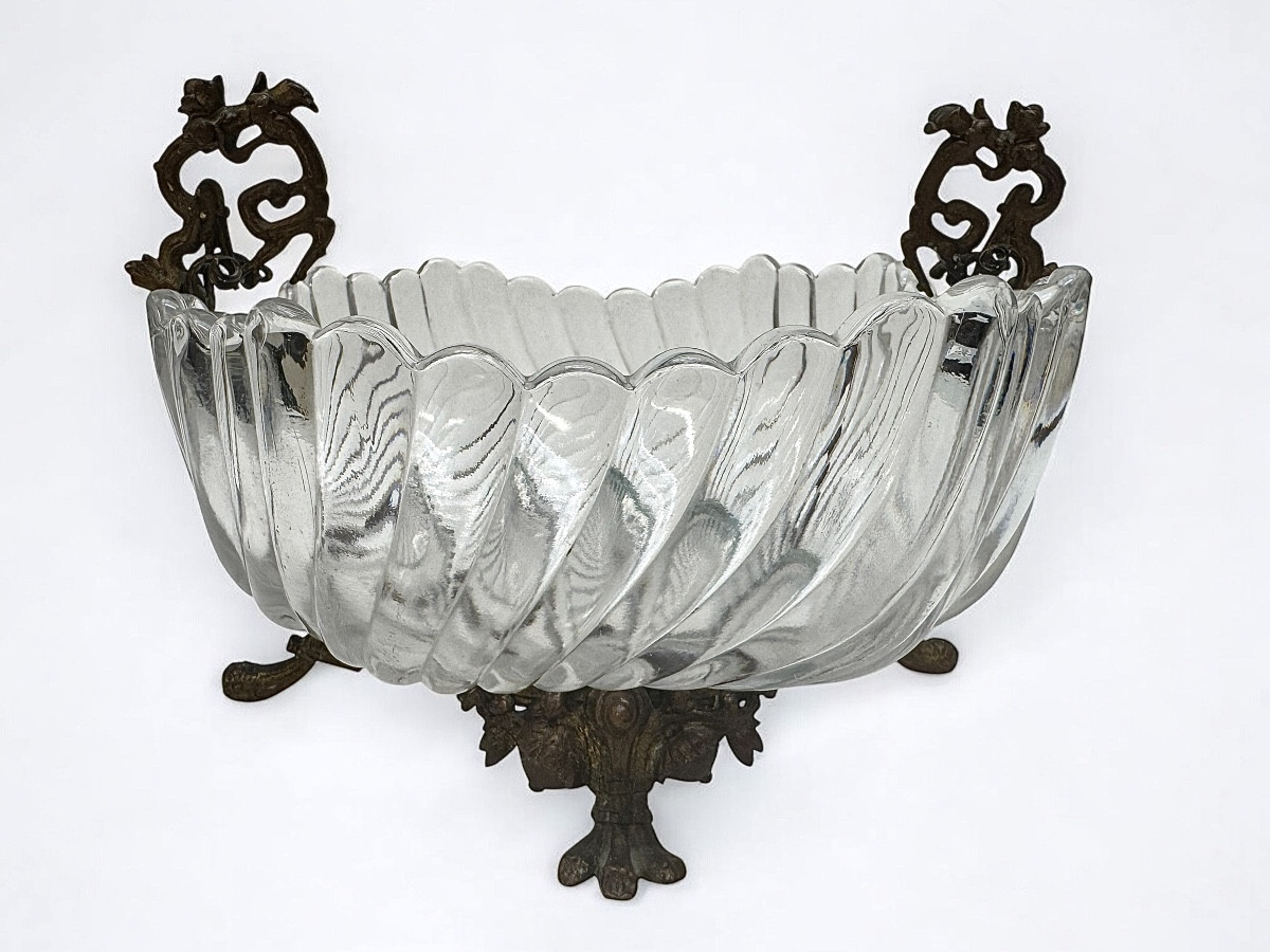 Baccarat - Crystal And Bronze Centerpiece From The Japanese Period