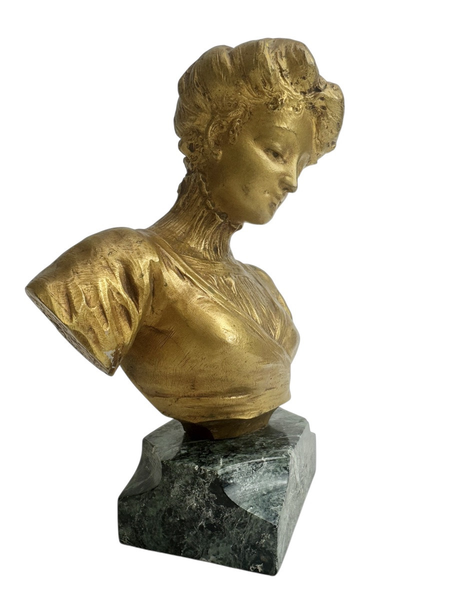 Lenormand, buste de femme en bronze -photo-2
