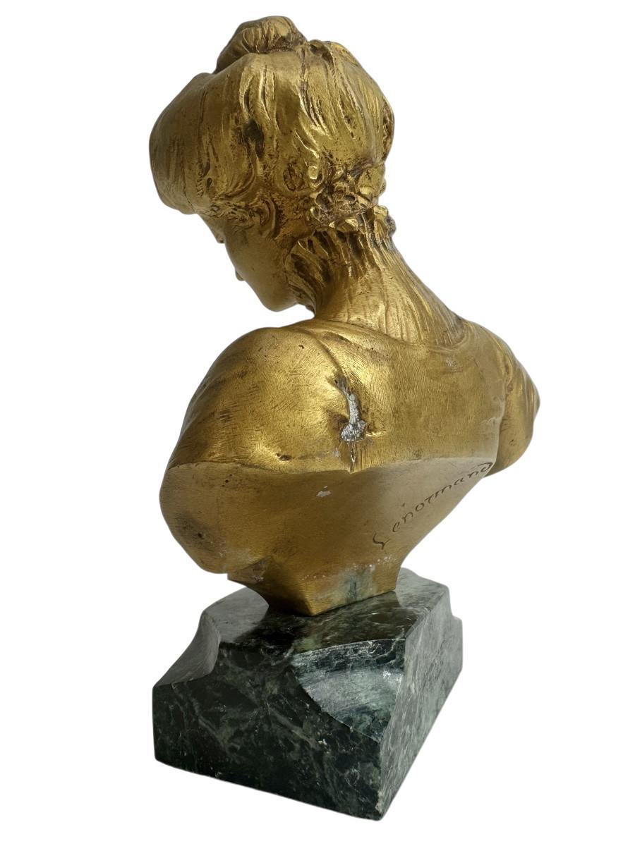 Lenormand, buste de femme en bronze -photo-4